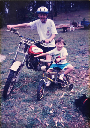 Mick Holmes and Rowan during his high-school years